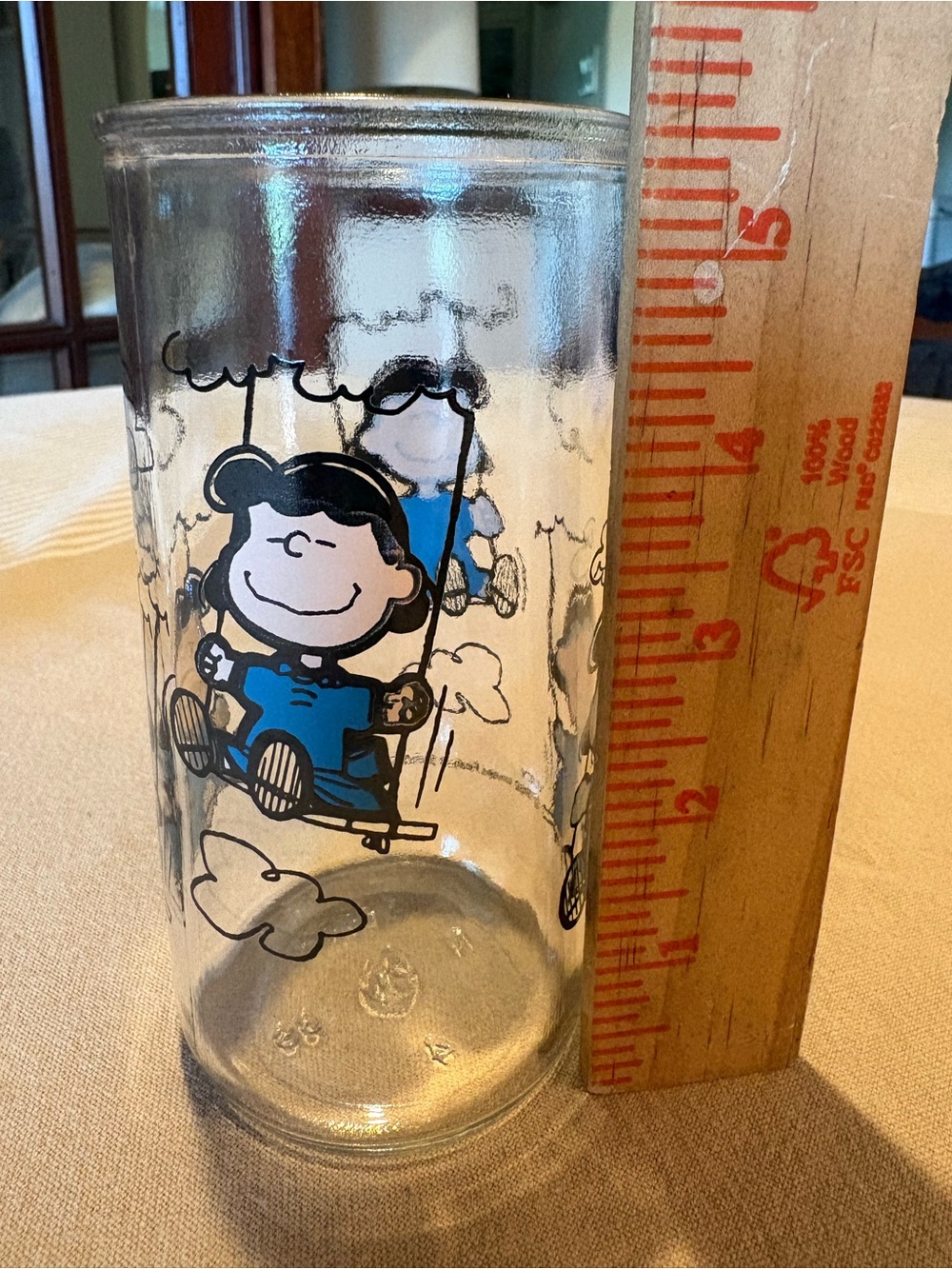 Peanuts Lucy Swing Glass with Blue and Black Artwork